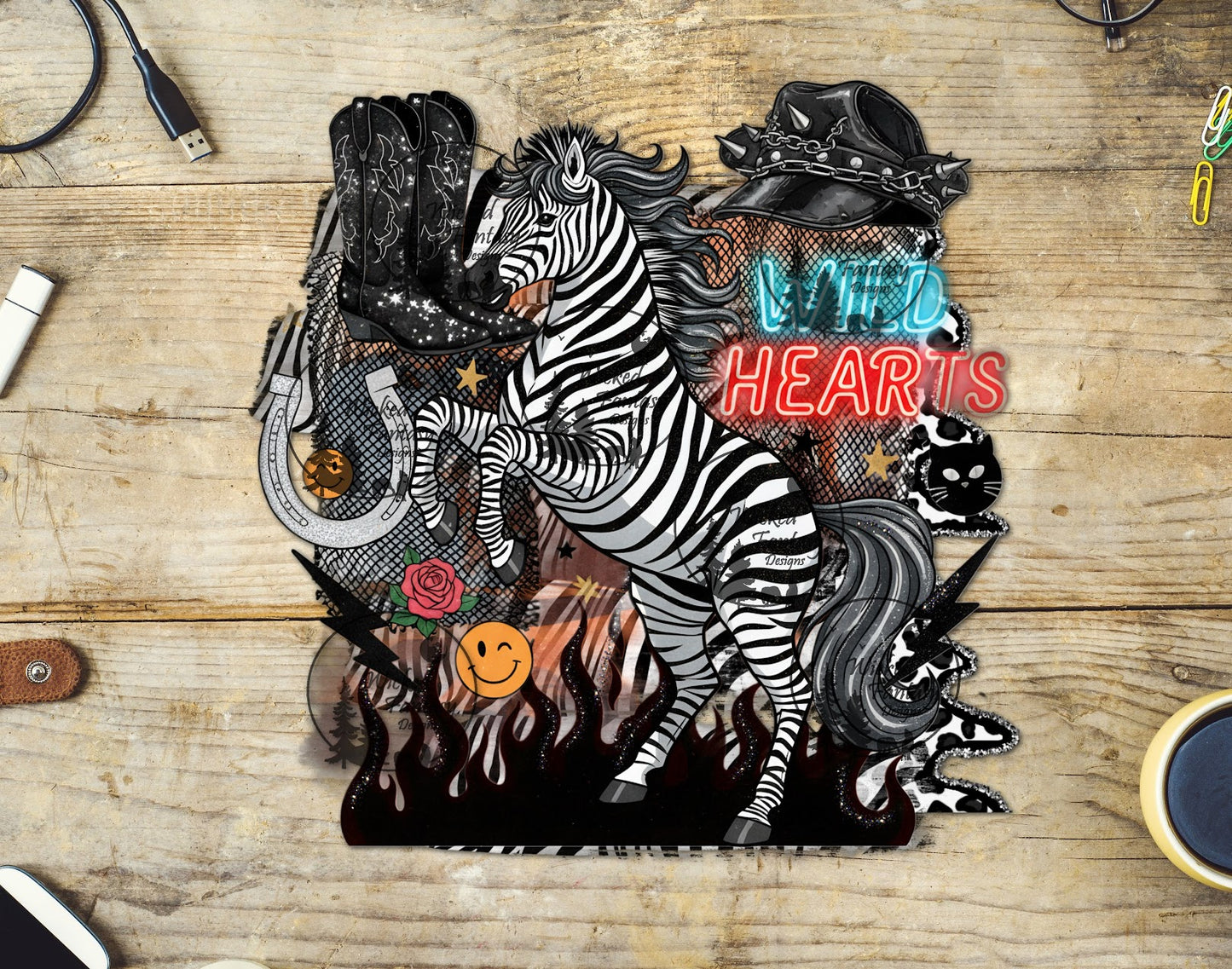 UVDTF Wild Hearts Zebra