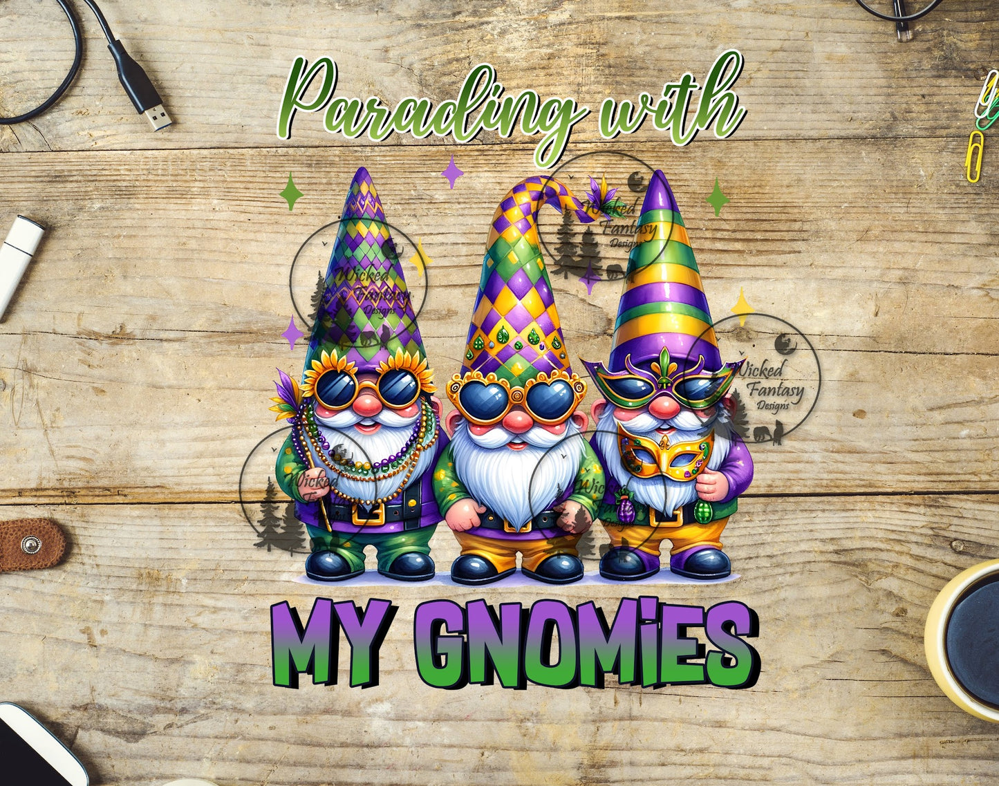 UVDTF Parading with My Gnomies Mardi Gras