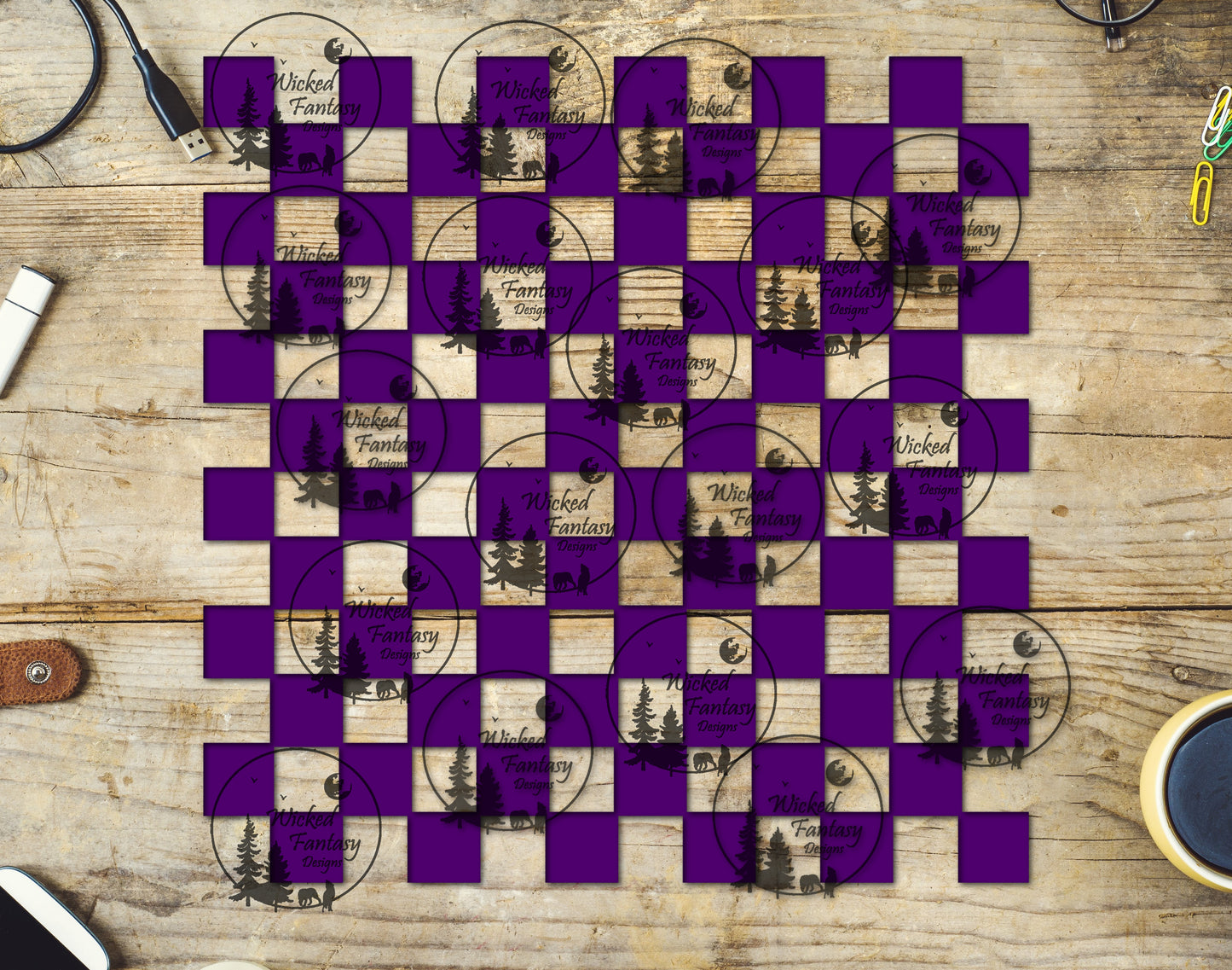 UVDTF Plum Checkered 20oz 30oz 10"x10"