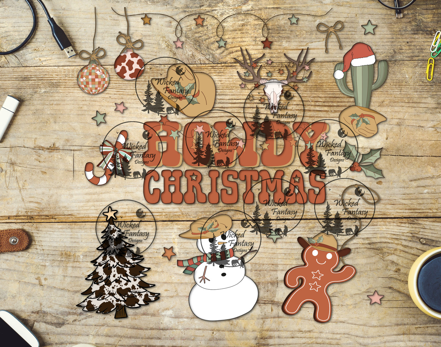 UVDTF Howdy Christmas 20oz 30oz 10"x10" Element