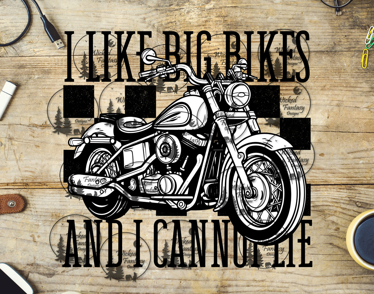 UVDTF I Like Big Bikes and I Can Not Lie Motorcycle