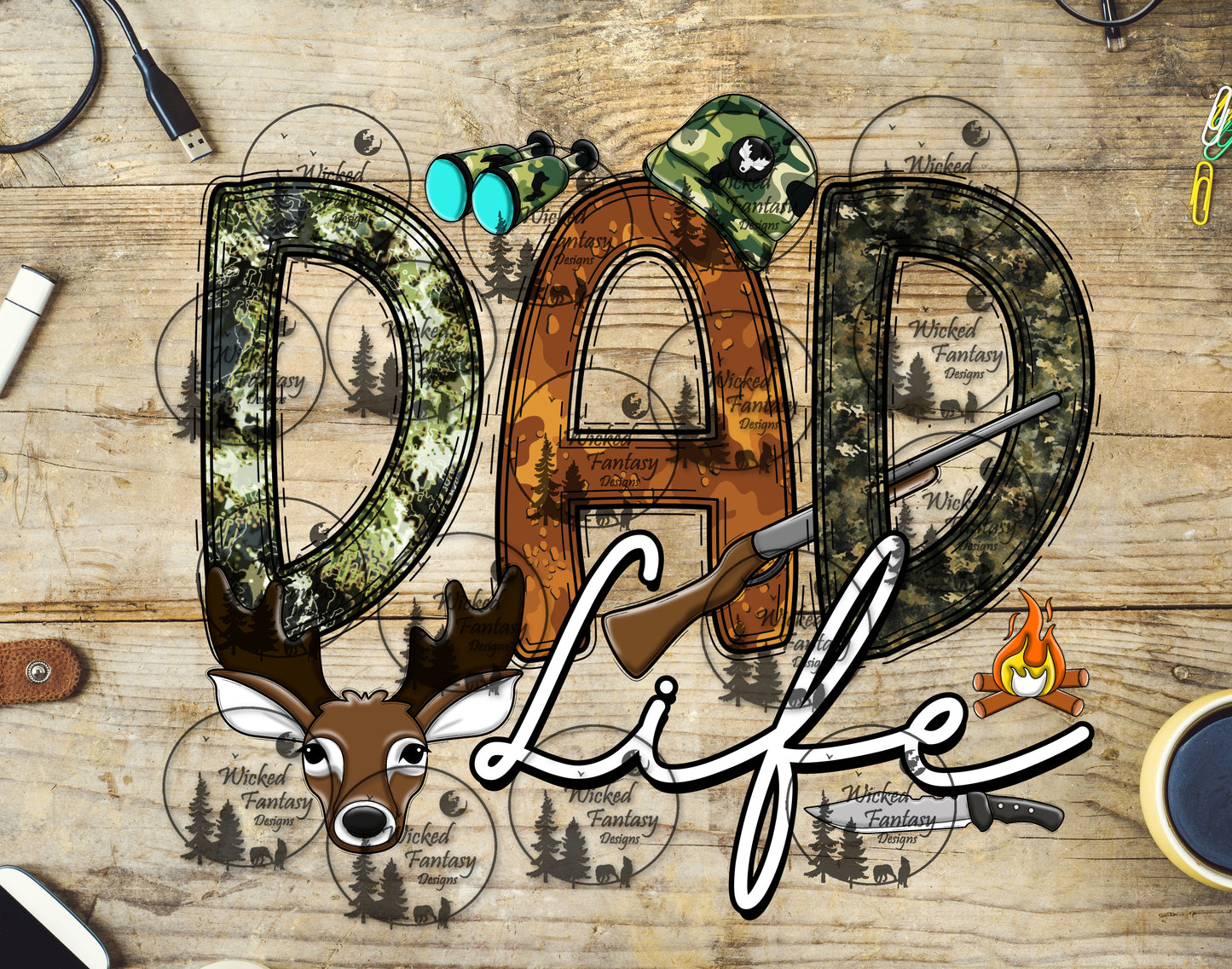 UVDTF Dad Life Hunting and Camo