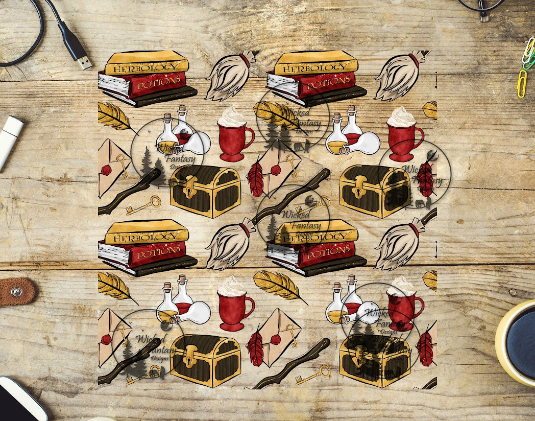 UVDTF Red and Gold Wizard Essentials 20oz 30oz 10x10"