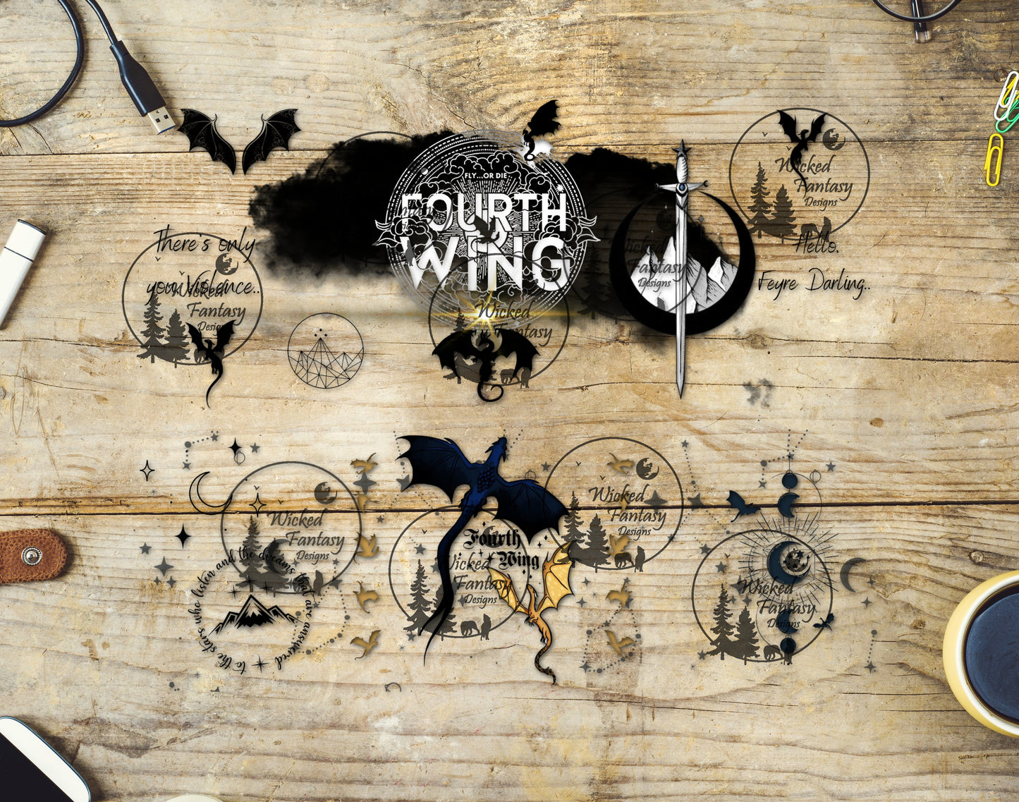 UVDTF Dragon Riders 16oz 40oz Tumbler Wrap