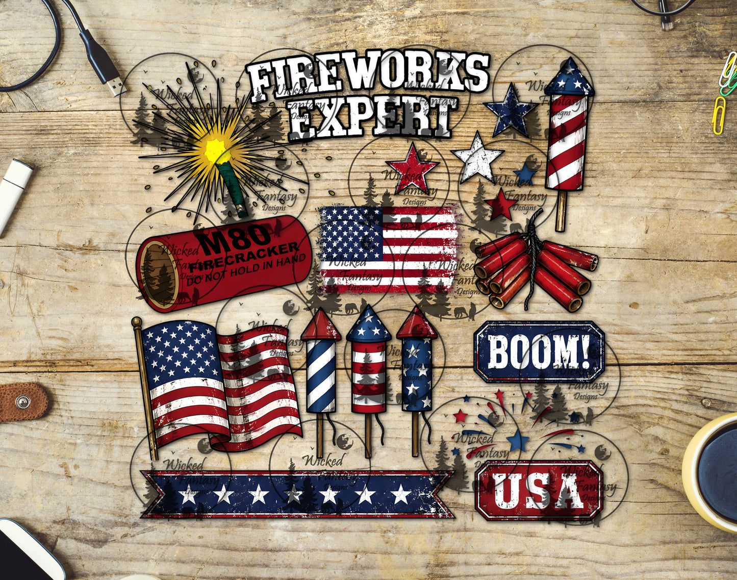 UVDTF Fireworks Expert Element Sheet