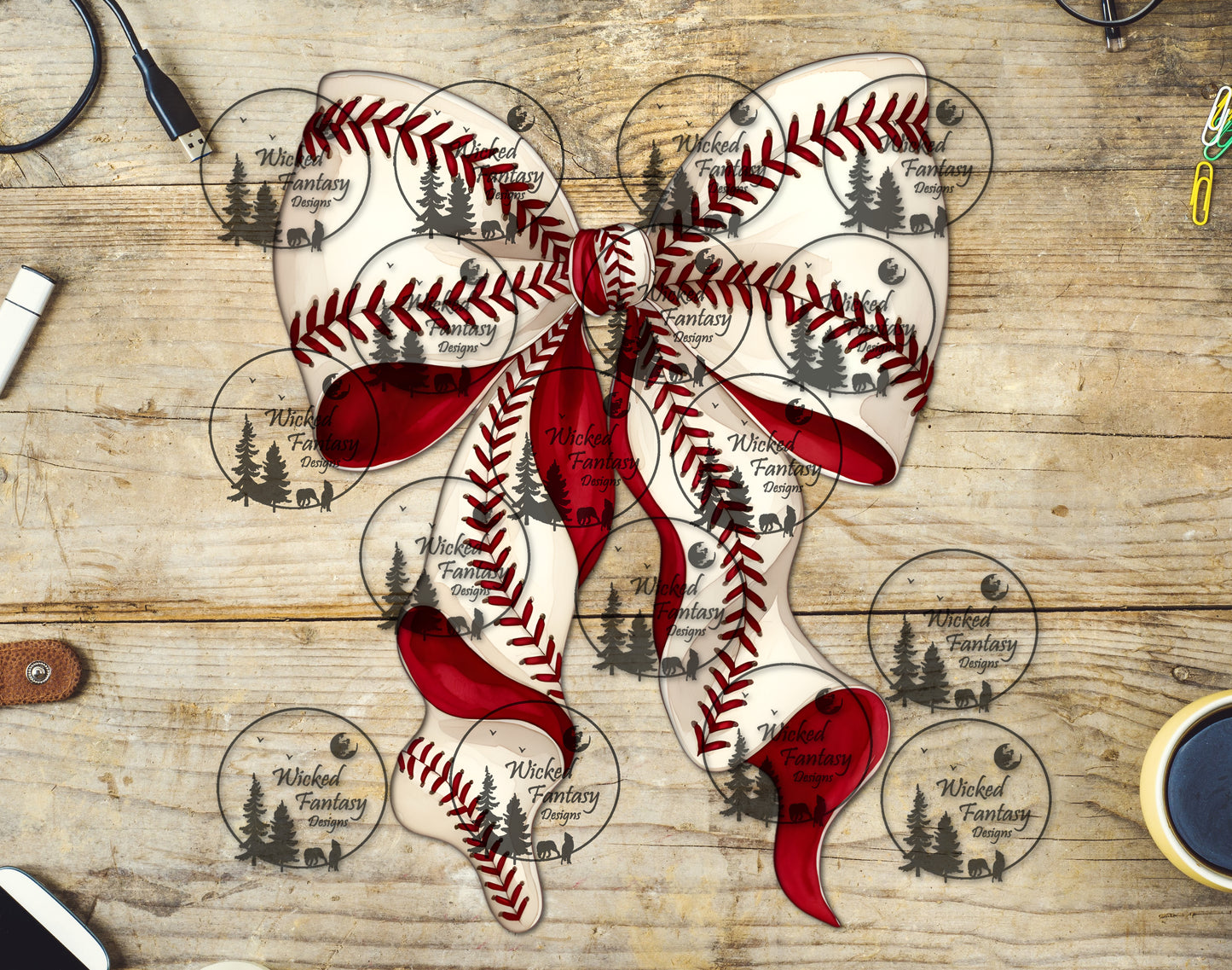 UVDTF Coquette Baseball Bow