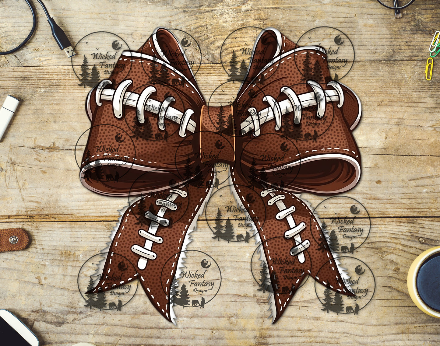 UVDTF Football Laces Bow
