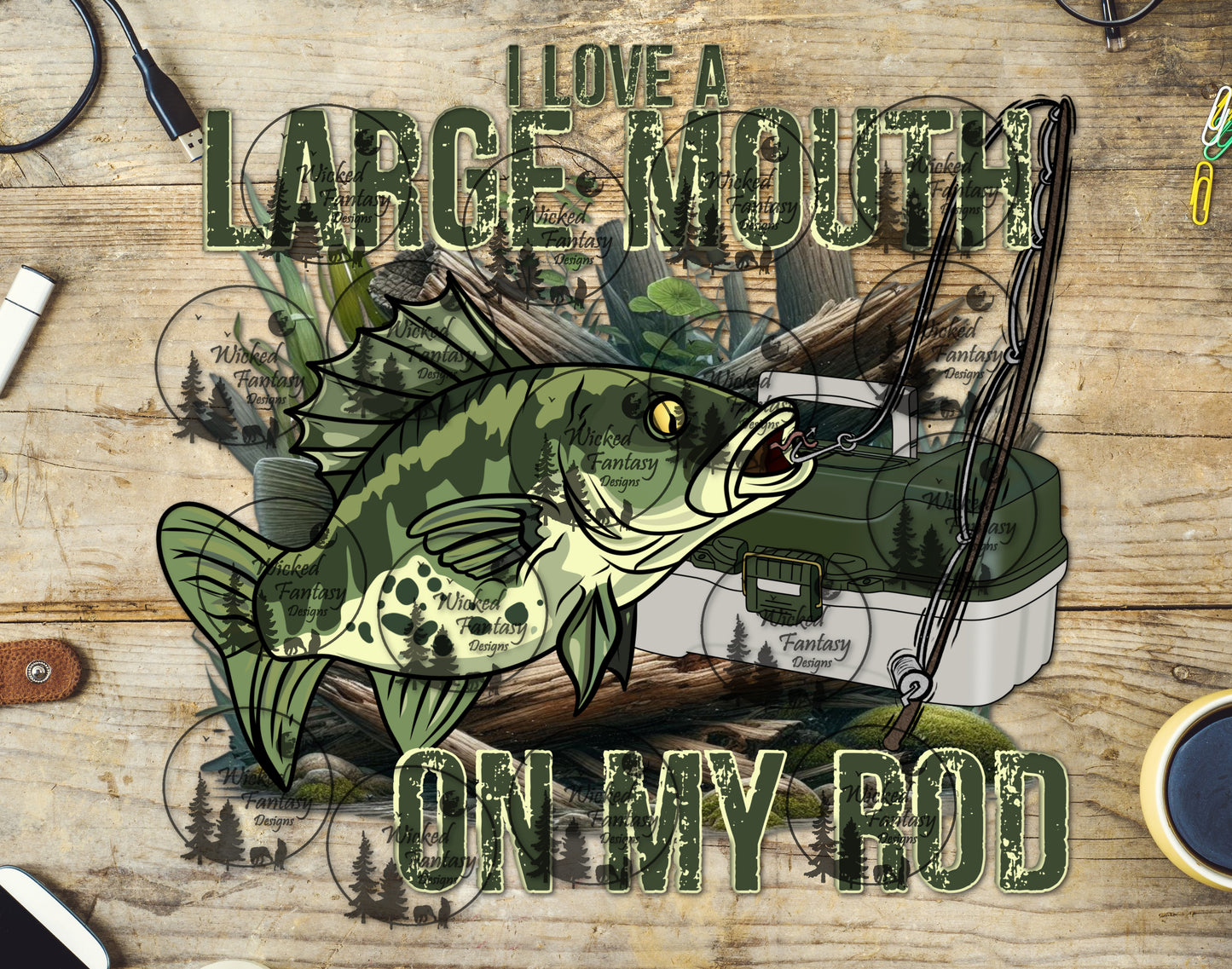 UVDTF I Love a Large Mouth on my Rod Fishing