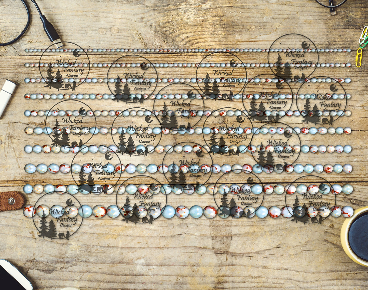 UVDTF Aqua Terra Jasper Beads 6x12" Striping