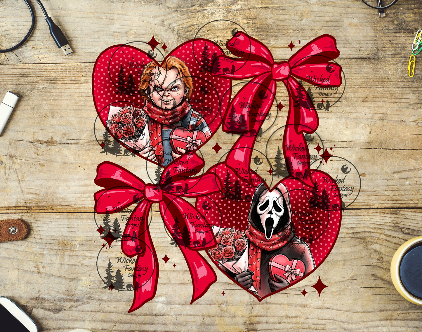 UVDTF Horror Valentines with Bows