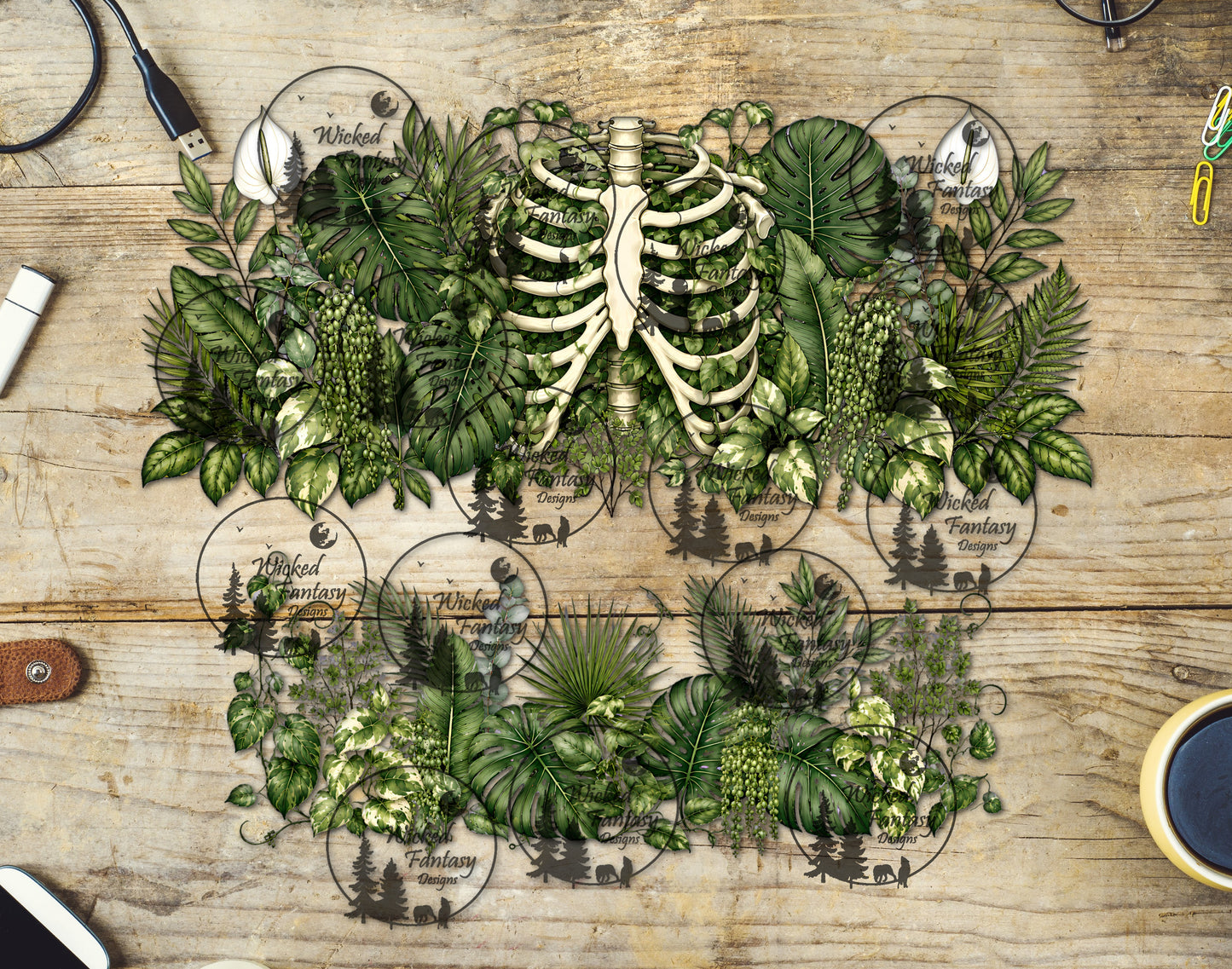 UVDTF Skeleton Garden 16oz 40oz Tumbler Wrap