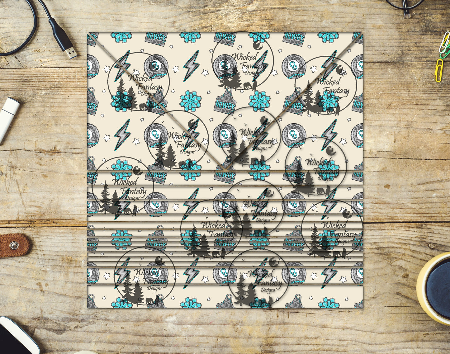 UVDTF Howdy Conchos 20oz 30oz 10"x10" Triangles and Striping Element Sheet