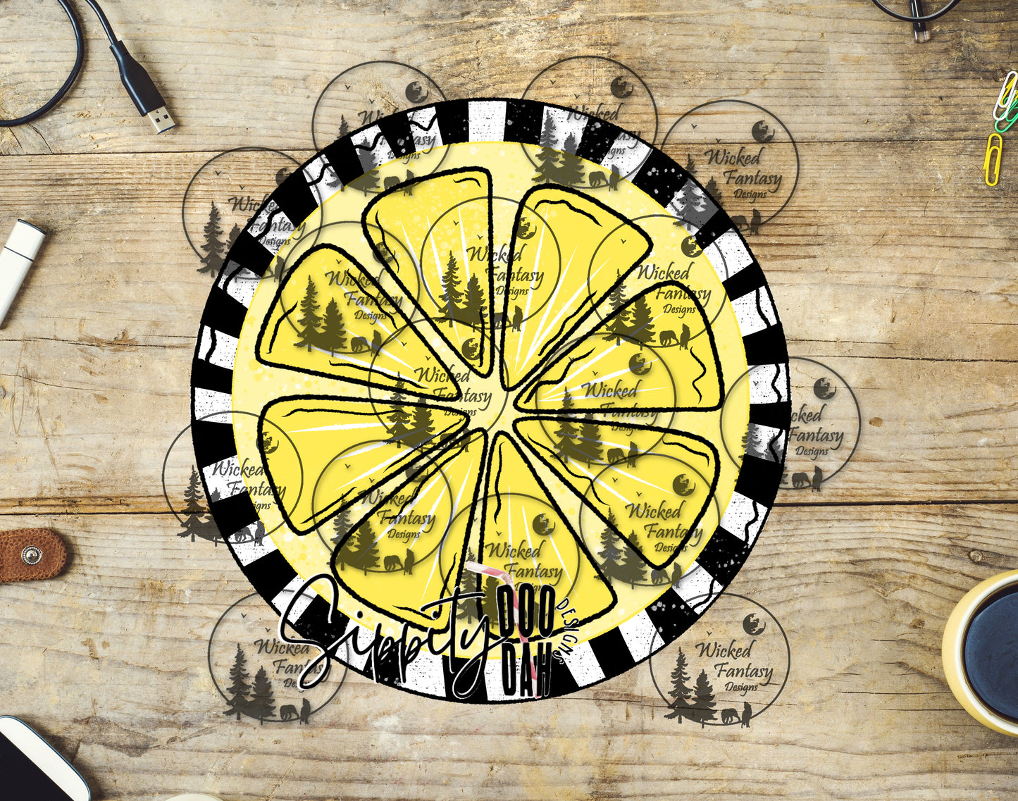 UVDTF Checkered Lemon