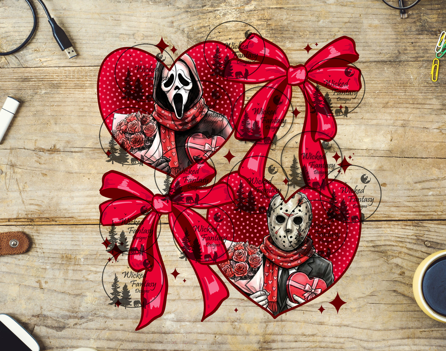 UVDTF Scary Valentines with Bows