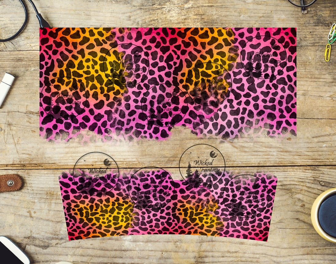 UVDTF Pink and Yellow Animal Print 16oz 40oz Tumbler Wrap