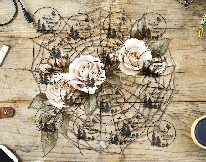 UVDTF Ivory Rose Spiderweb