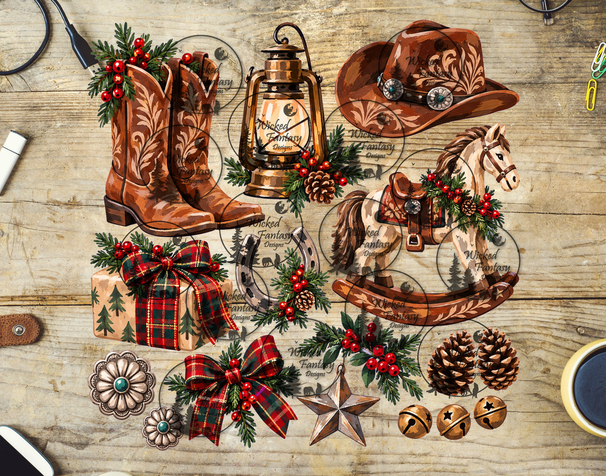 UVDTF Rocking Horse Christmas Element Sheet