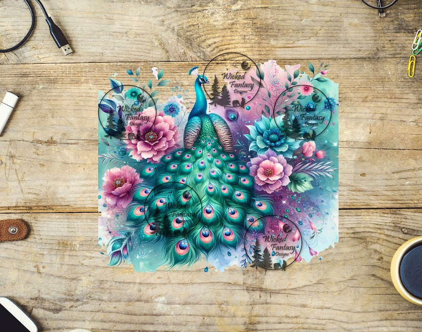 UVDTF Peacock in the Flowers