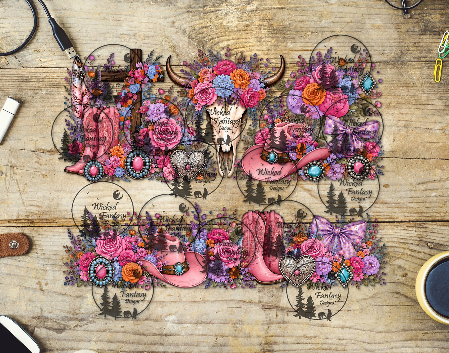 UVDTF Cowgirls Favorite Florals 40oz 16oz