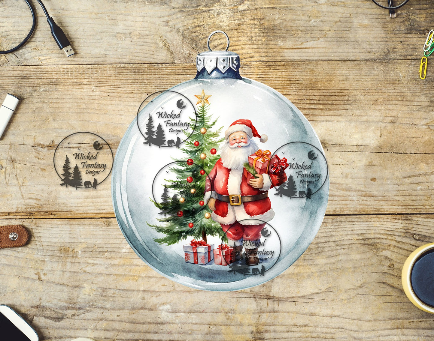 UVDTF Santa in Ornament