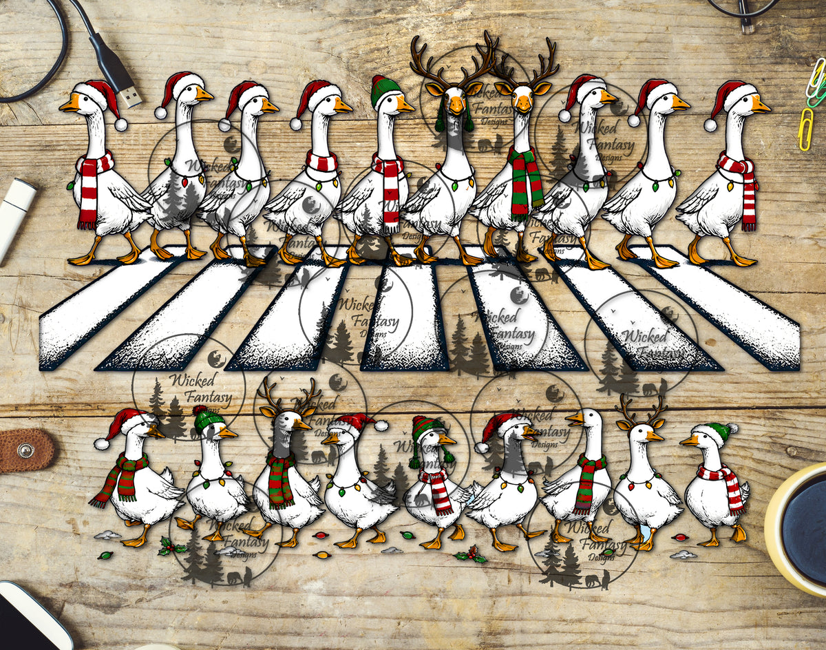 UVDTF Christmas Geese 16oz 40oz Tumbler Wrap Element