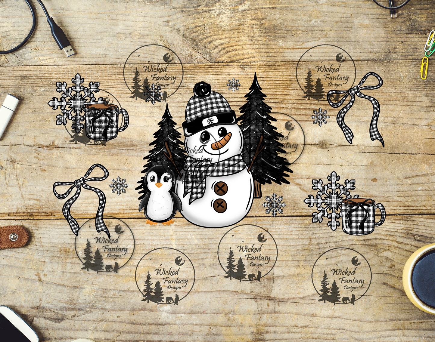 UVDTF Snowman and Penguin 16oz 40oz