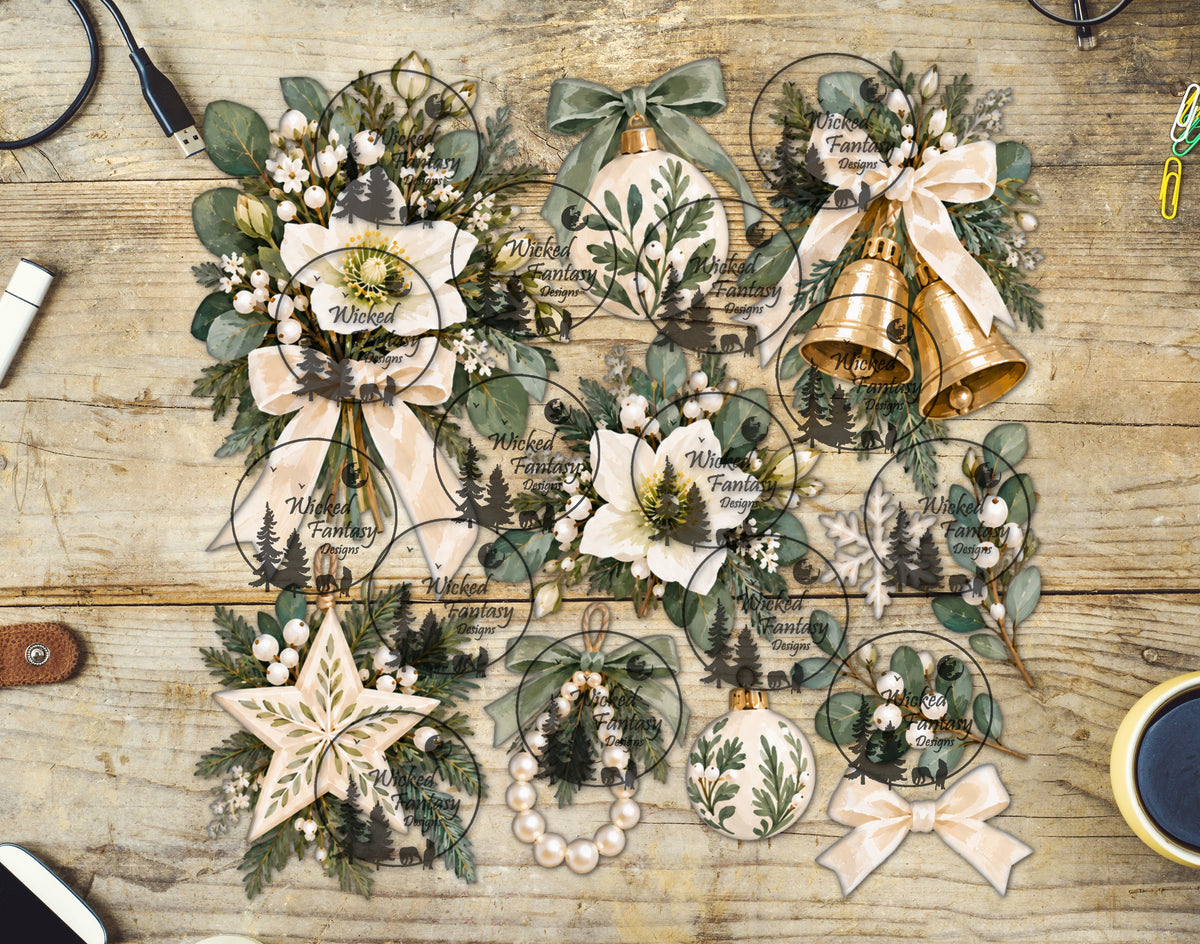 UVDTF Ivory and Sage Christmas Element Sheet