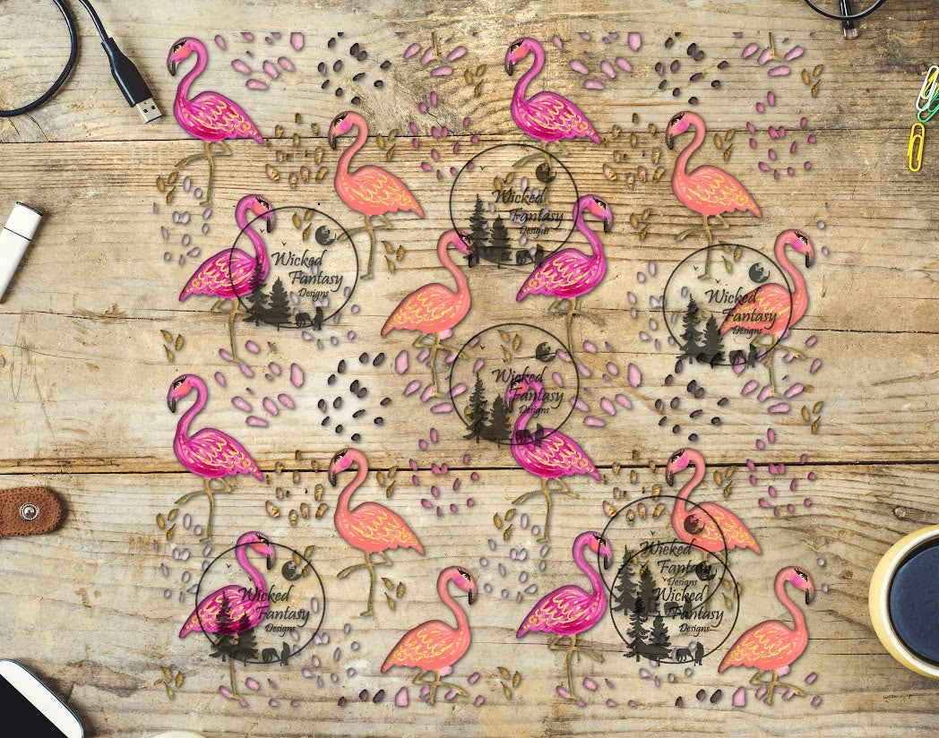 UVDTF Bougie Flamingos 20oz 30oz 10x10"