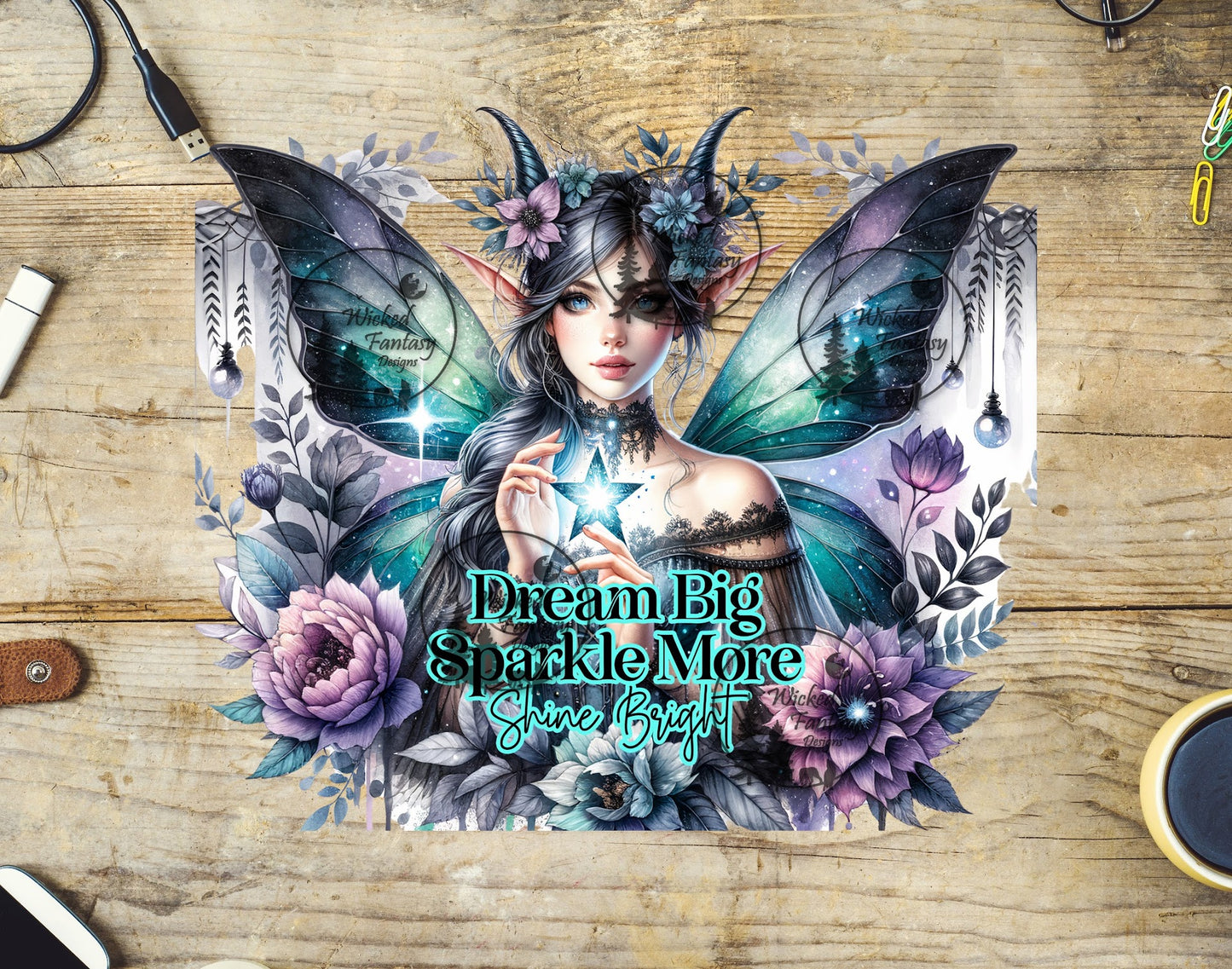 UVDTF Dream Big Sparkly More Shine Bright Pastel Fairy