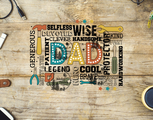 UVDTF Dad Adjectives Collage