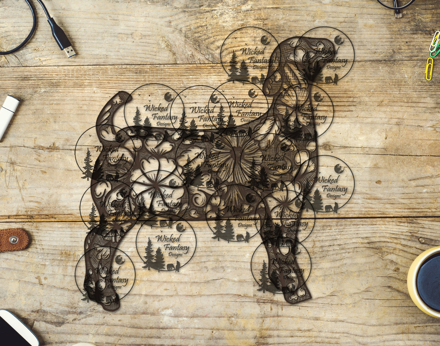 UVDTF Tooled Leather Goat