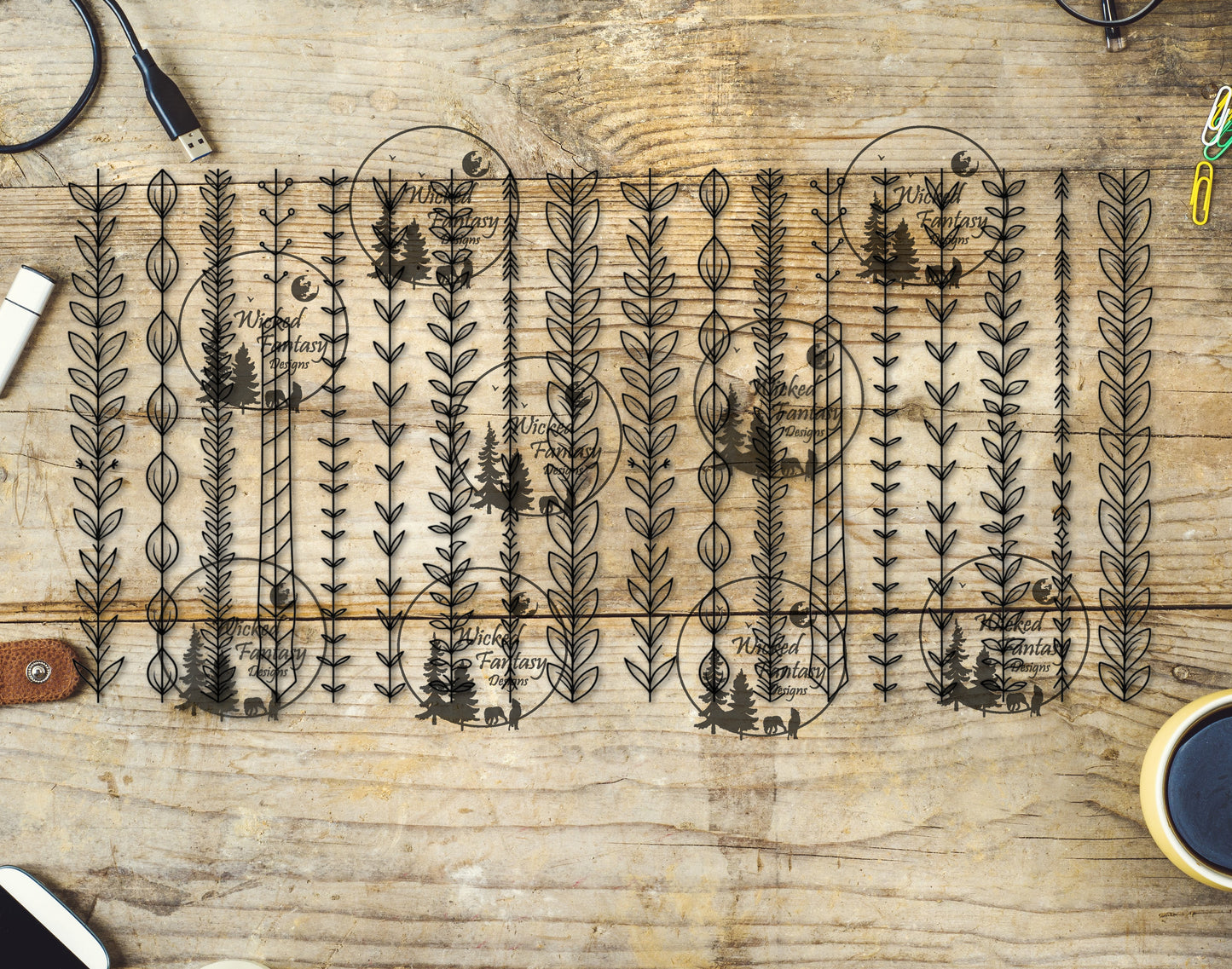 UVDTF Line Art Stitches 6x12" Striping element