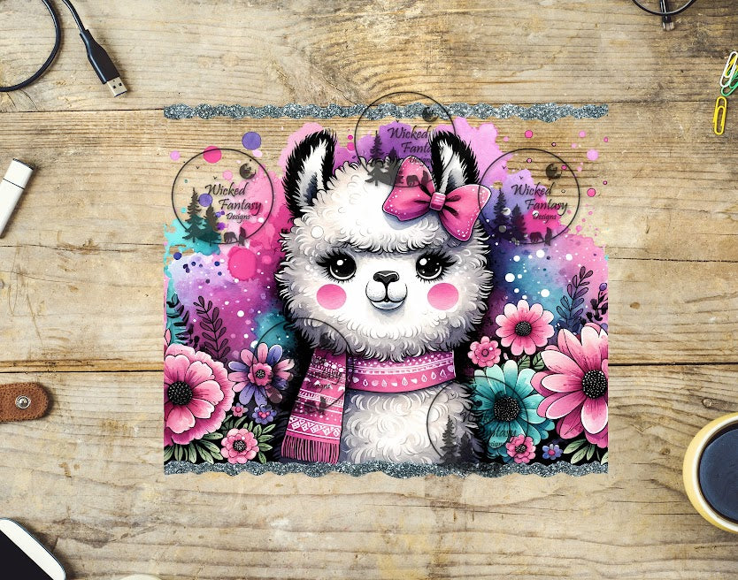 UVDTF Cute Alpaca with Scarf