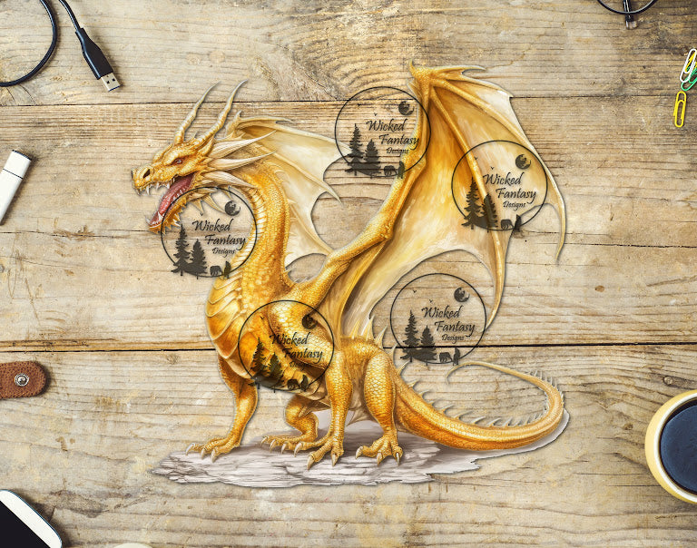 UVDTF Golden Yellow Dragon