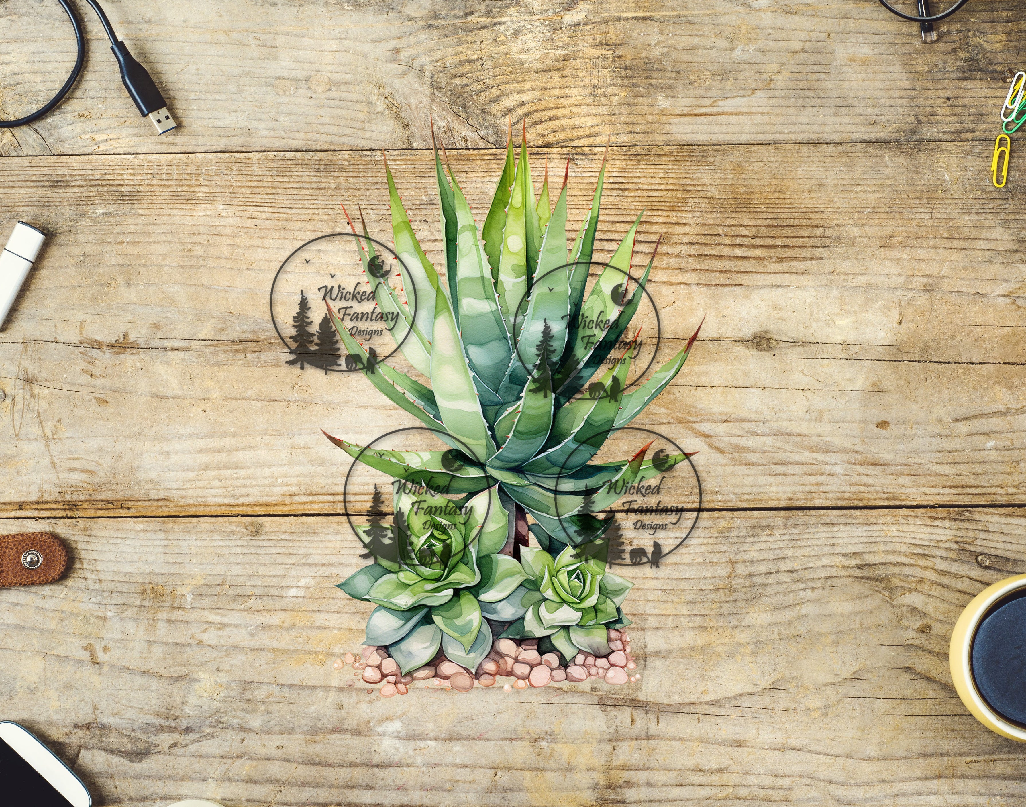UVDTF Aloe Vera and Succulent – Wicked Fantasy Designs