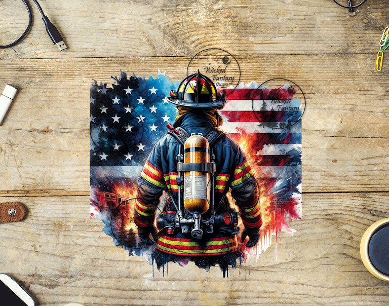 UVDTF Patriotic Firefighter