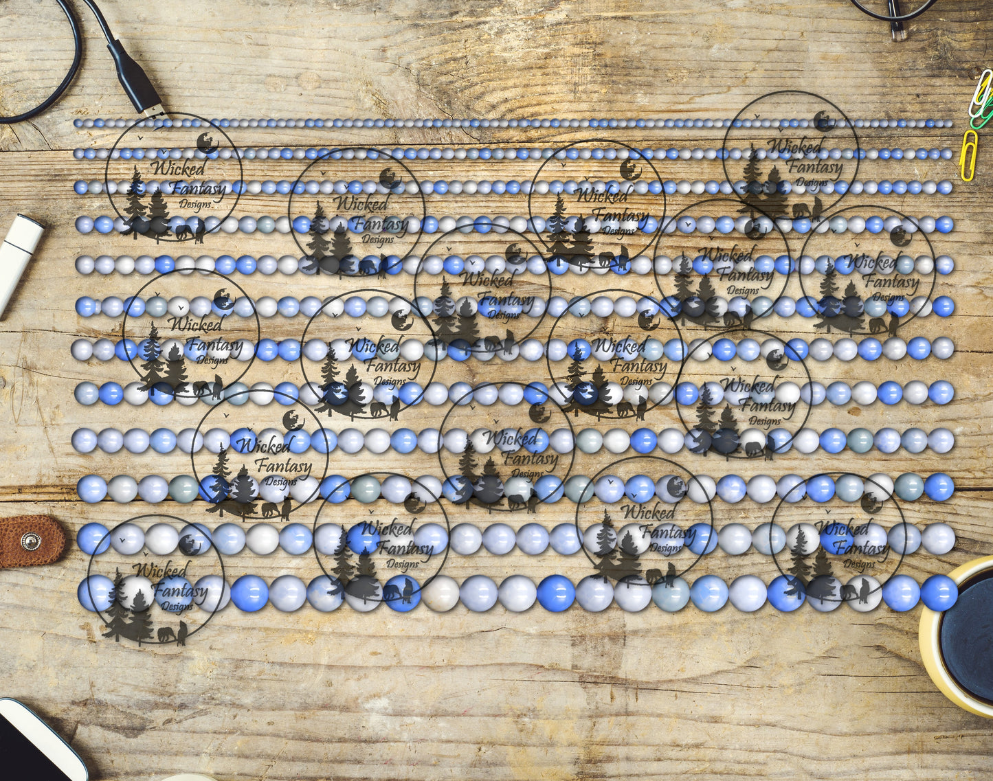 UVDTF Amazonite Beads 6x12"