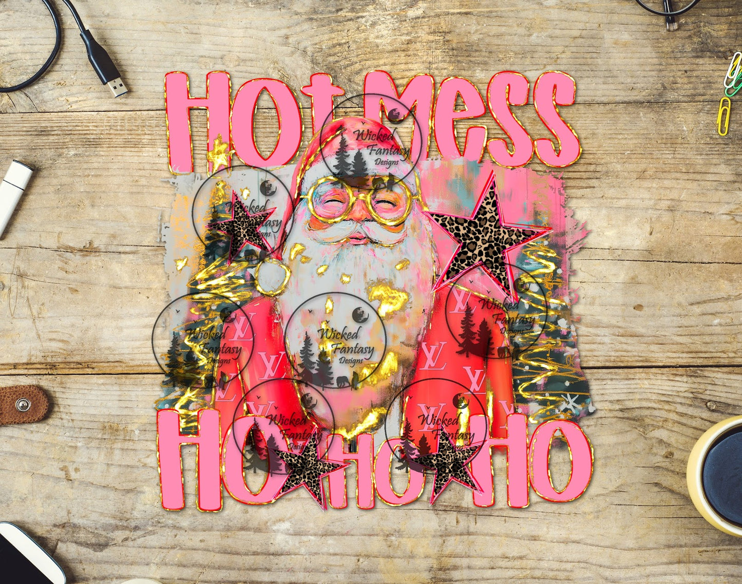 UVDTF Hot Mess Santa Ho Ho Ho