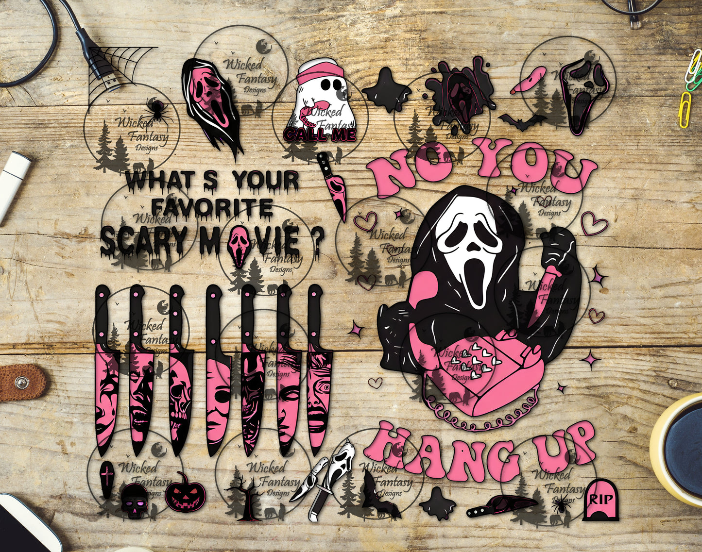 UVDTF Whats Your Favorite Scary Movie 20oz 30oz 10"x10" Element