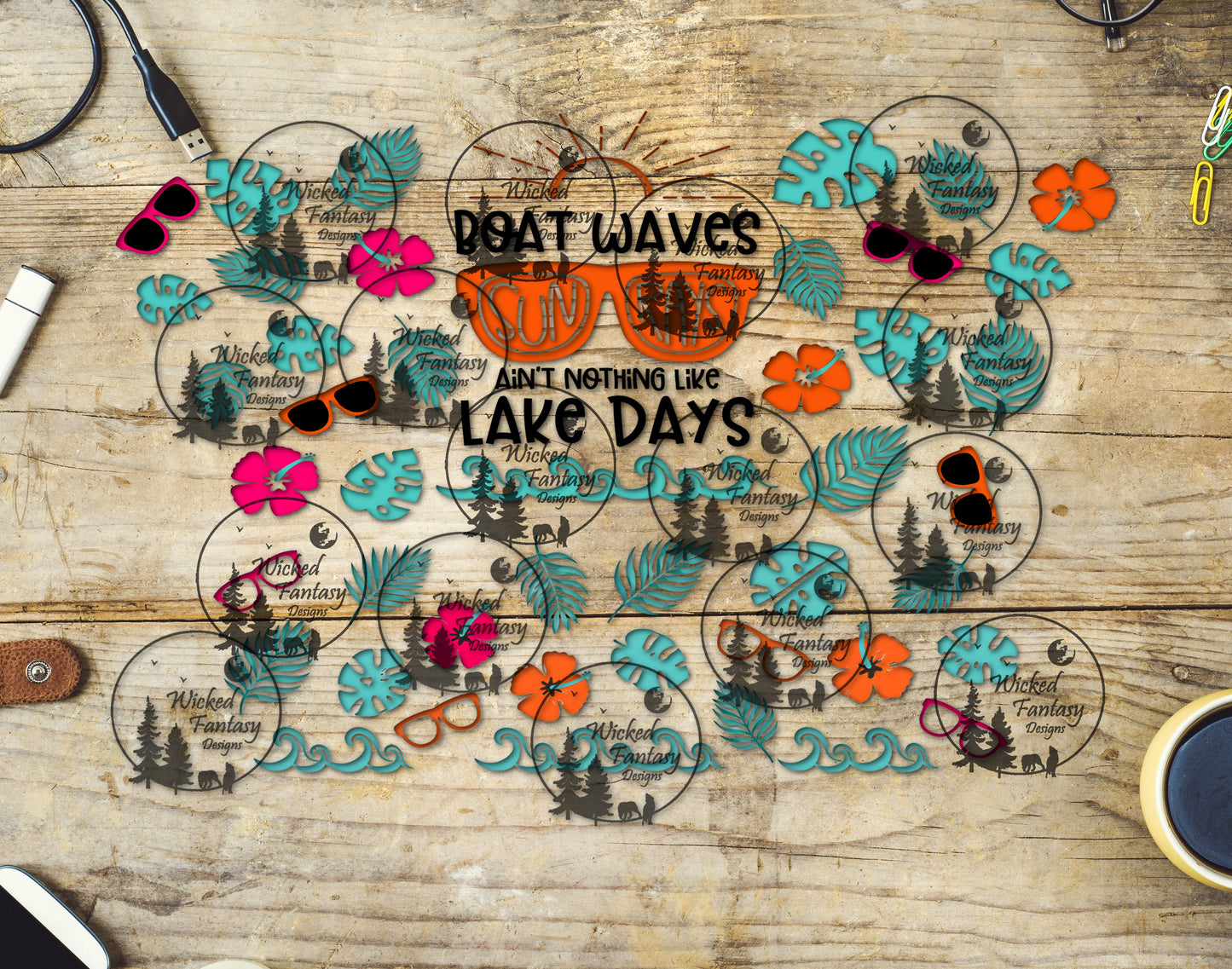 UVDTF Boat Waves Sun Rays Lake Days 16oz 40oz