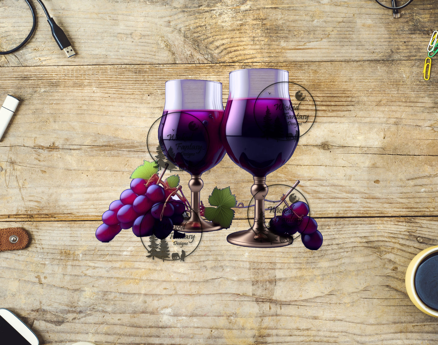 UVDTF Grapes and Red Wine