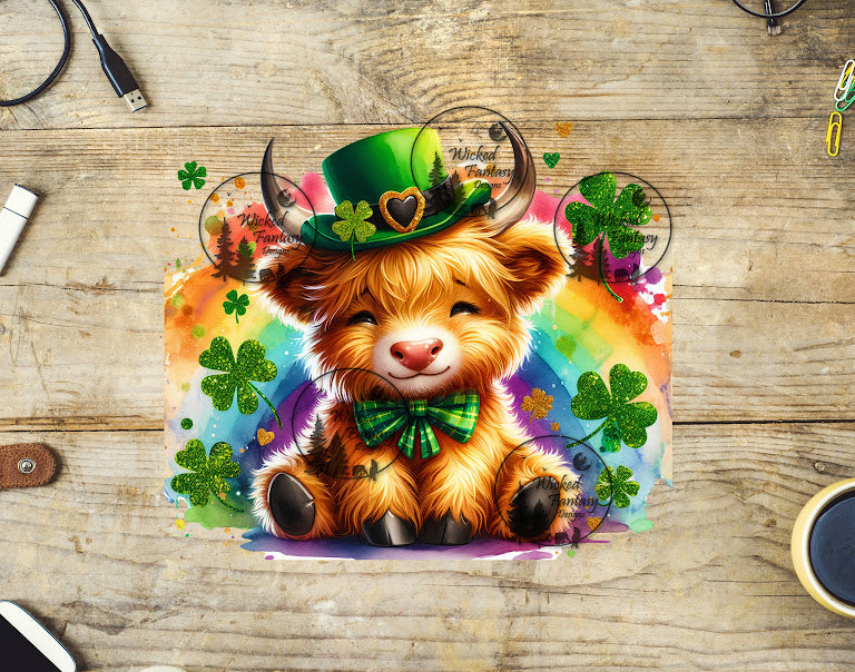 UVDTF St Patrick's Day Highland Cow