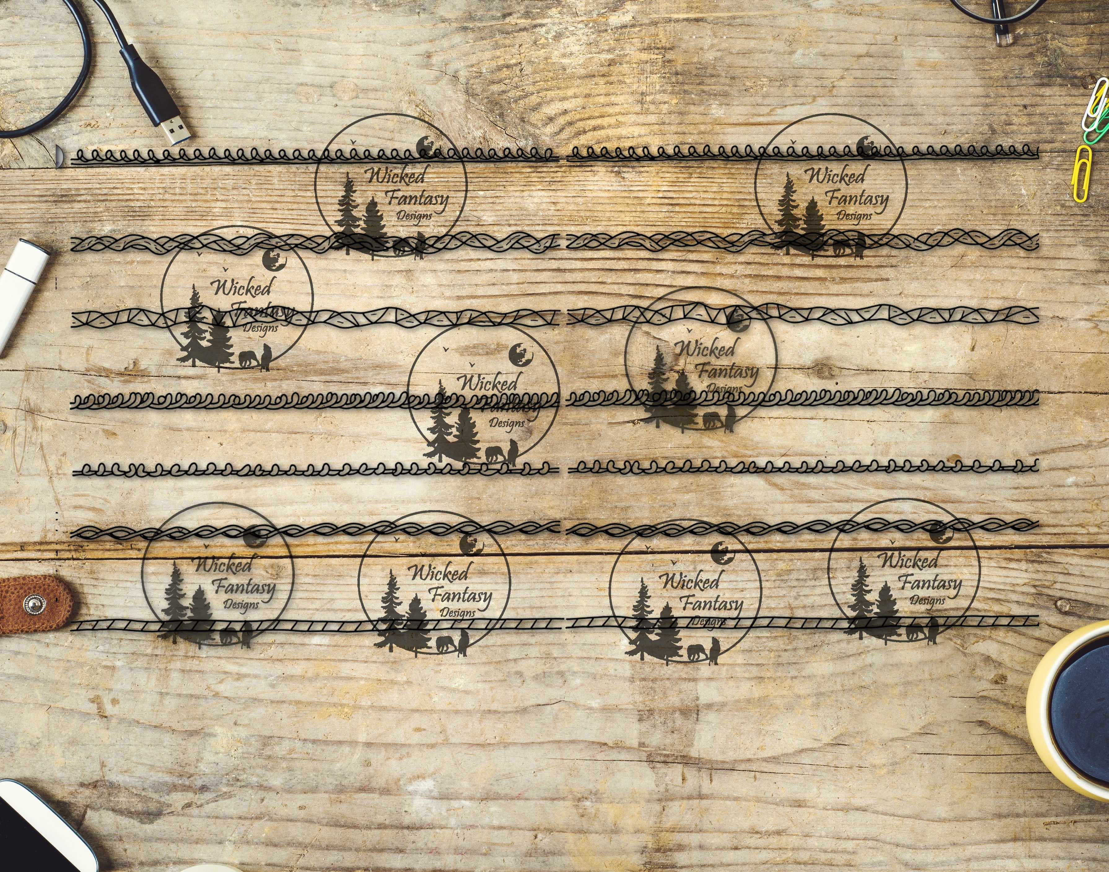 UVDTF Line Art Stitches VIII 6x12" Striping element – Wicked Fantasy ...
