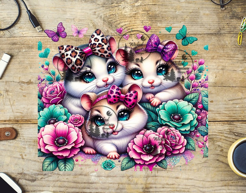 UVDTF Hamsters with headbands