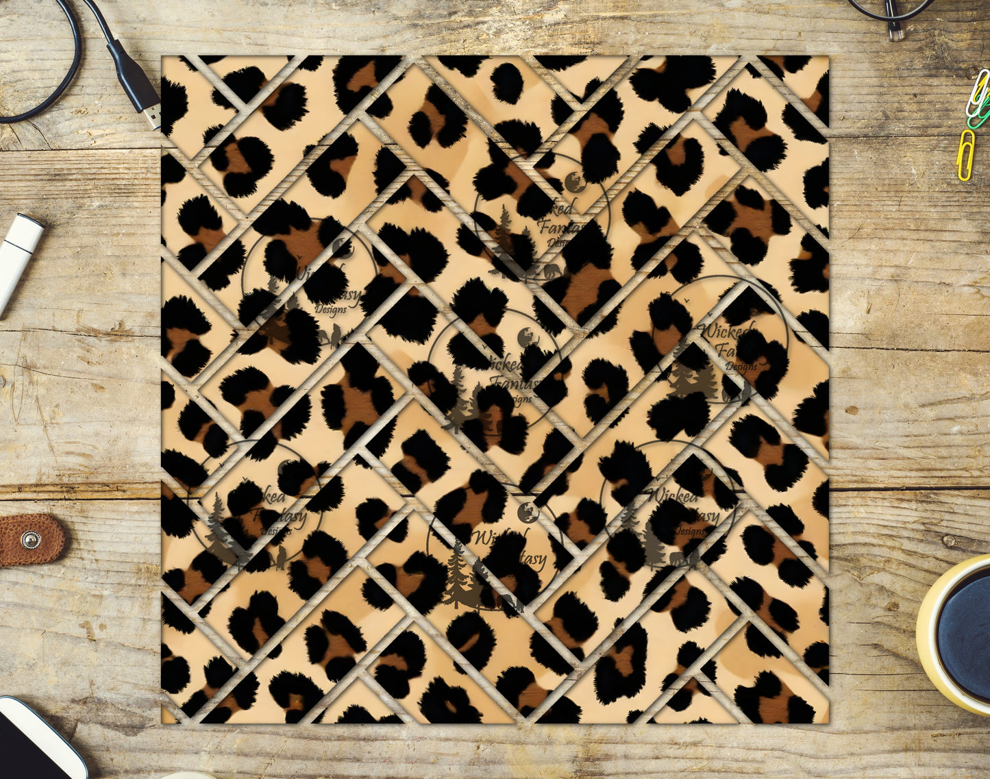 UVDTF Leopard Print Herringbone 20oz 30oz 10"x10"