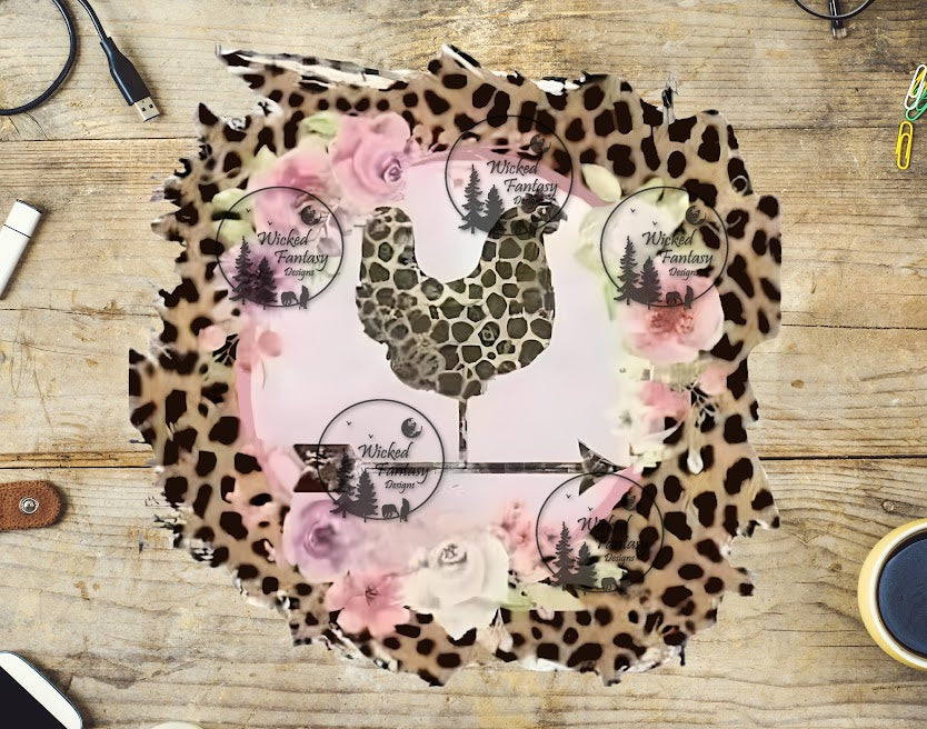UVDTF Chicken Weathervane and Leopard Print