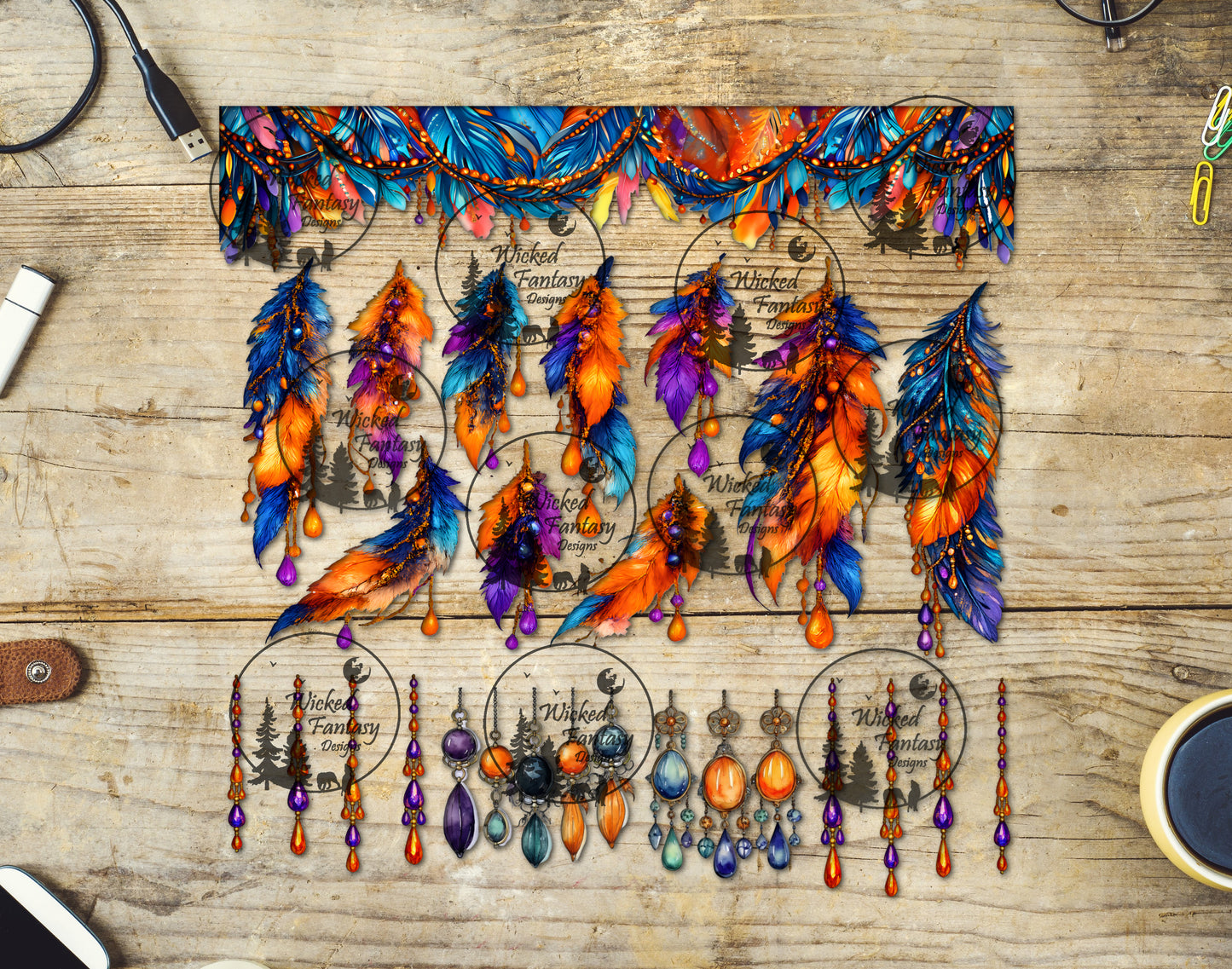 UVDTF Bangles and Feathers 11x11" Element