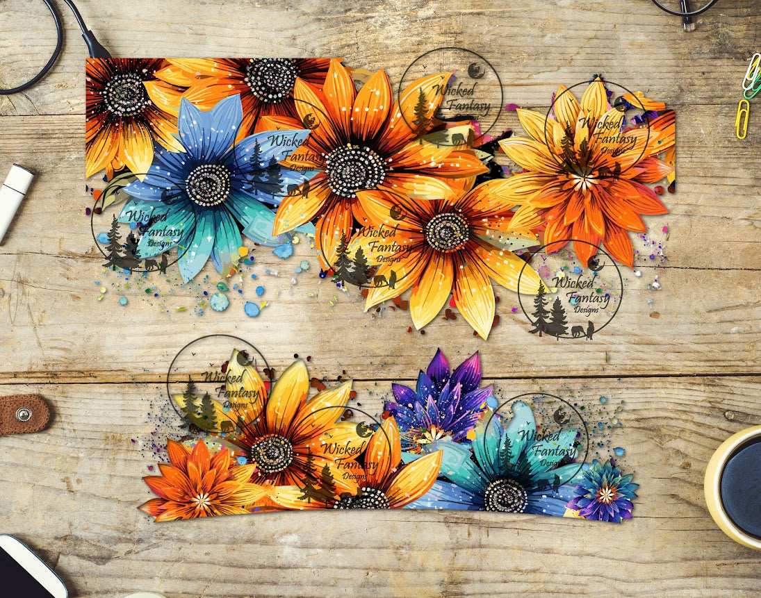 UVDTF Glittering Sunflowers 16oz 40oz Tumbler Wrap