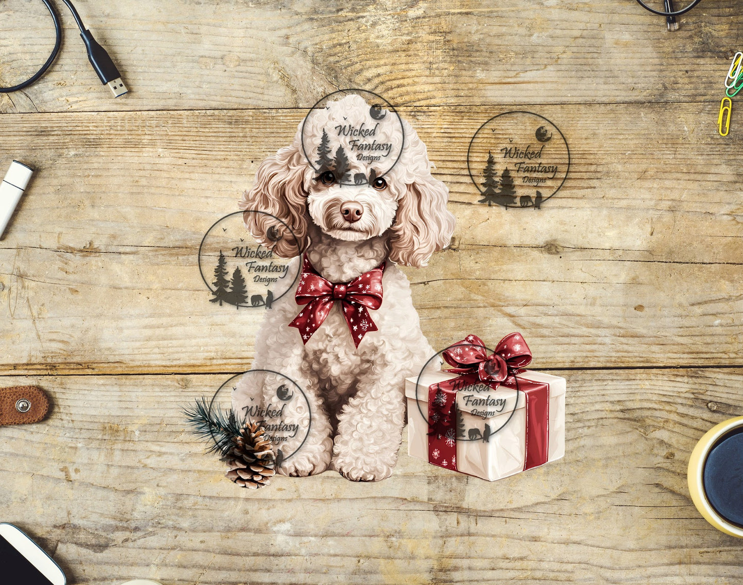 UVDTF Poodle with Present