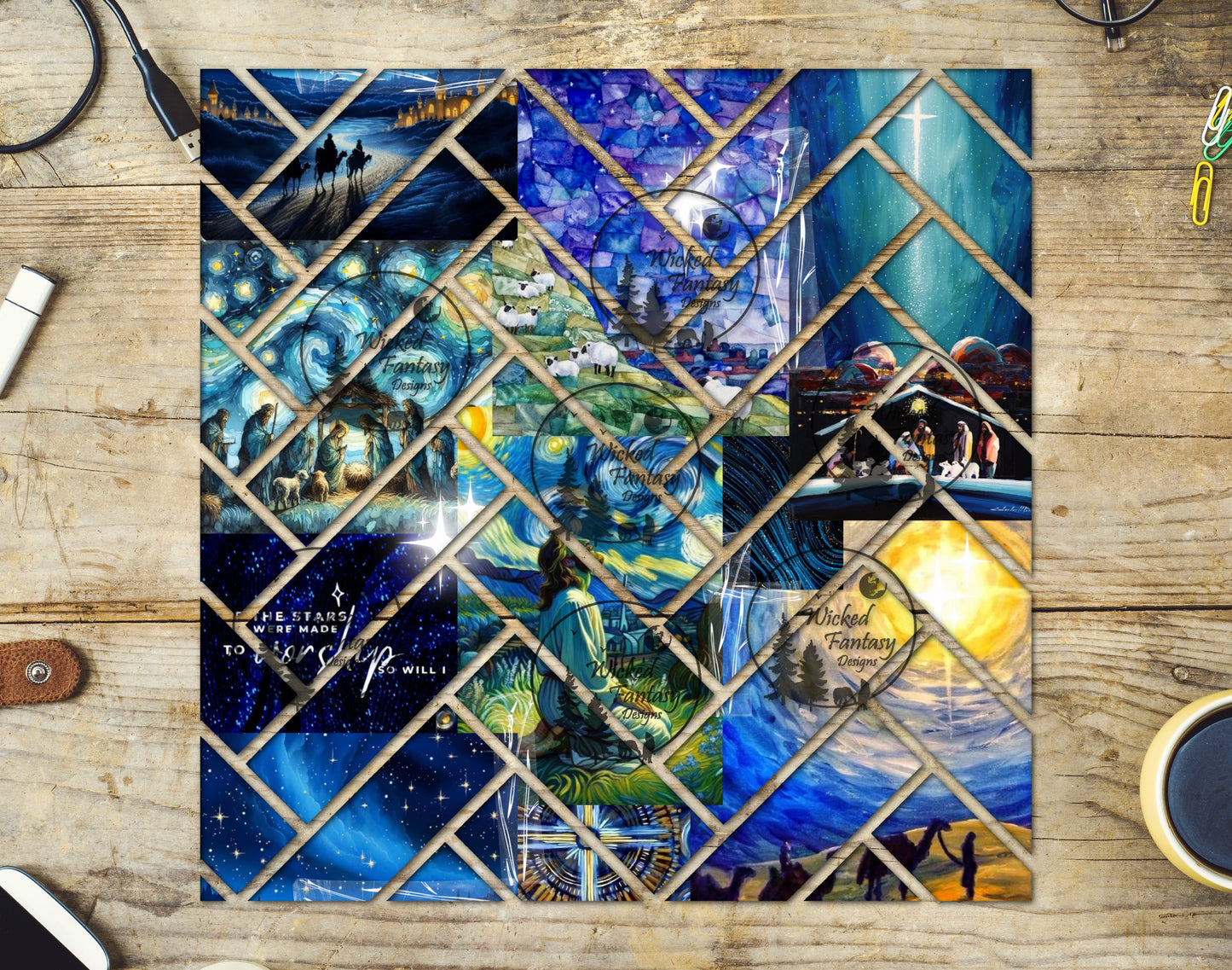 UVDTF If the Stars Were Made to Worship So Will I Herringbone 20oz 30oz 10"x10"